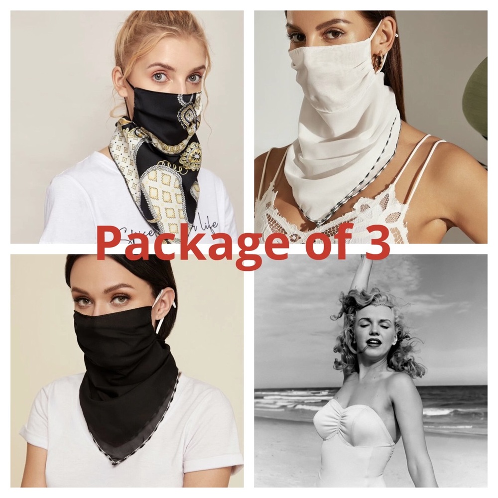 Ladies face masks scarves 3in1